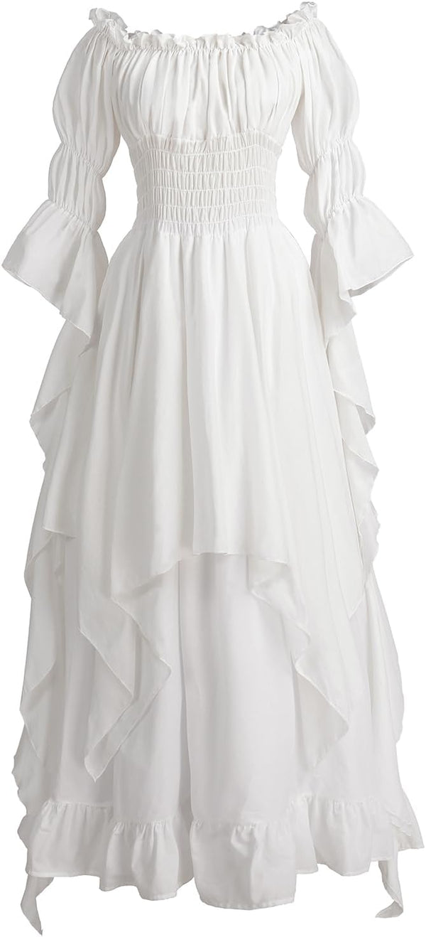 Renaissance Dress Women Medieval Costume Victorian Dresses Peasant Gothic Fairy Witch Wedding Under Dress