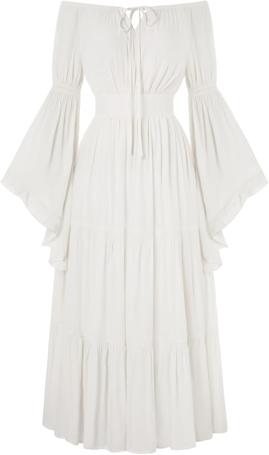 Scarlet Darkness Renaissance Dress Women Long Sleeve Off Shoulder Dresses