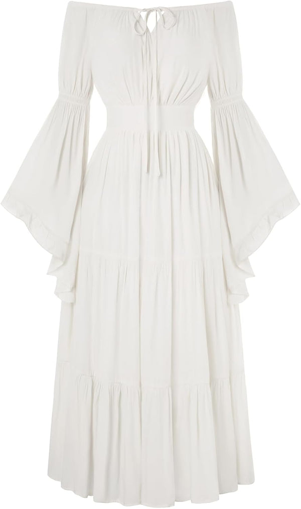 Scarlet Darkness Renaissance Dress Women Long Sleeve Off Shoulder Dresses