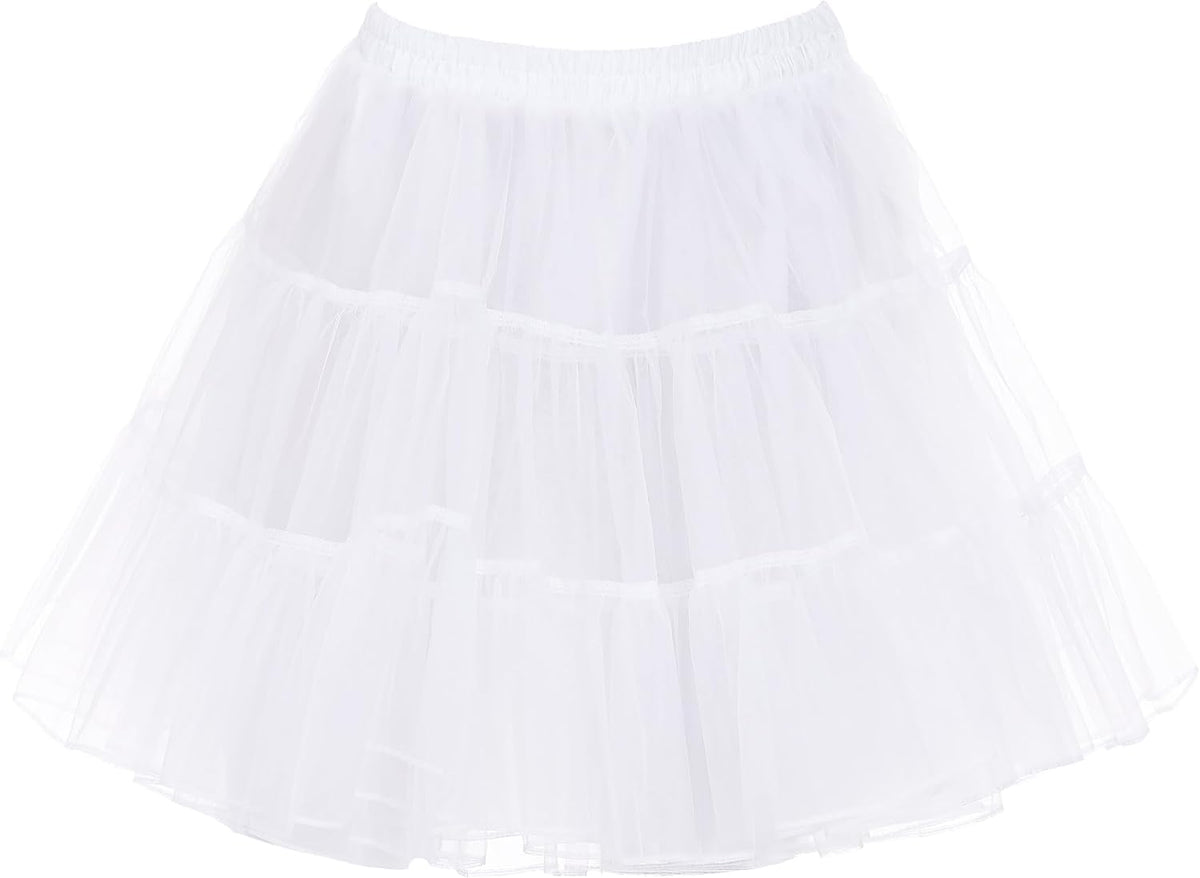 Women's 50s Vintage Petticoat A-line Underskirt Crinoline Rockabilly Tutu Skirt S-3XL
