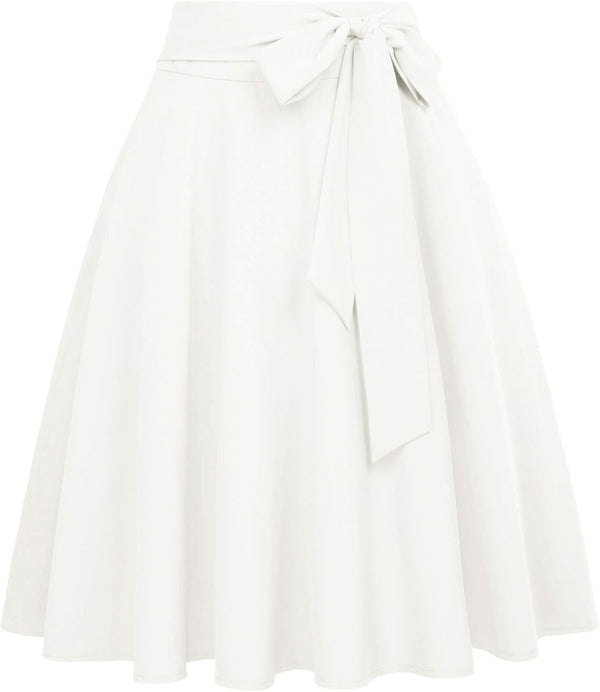 Belle Poque Women High Waisted A Line Skirt with Pockets