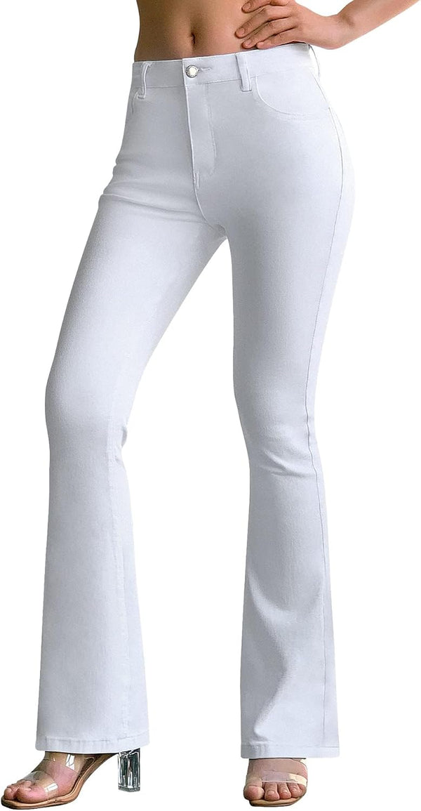 Women's Trendy Stretchy Flare Jeans Mid Rise Bootcut Curvy