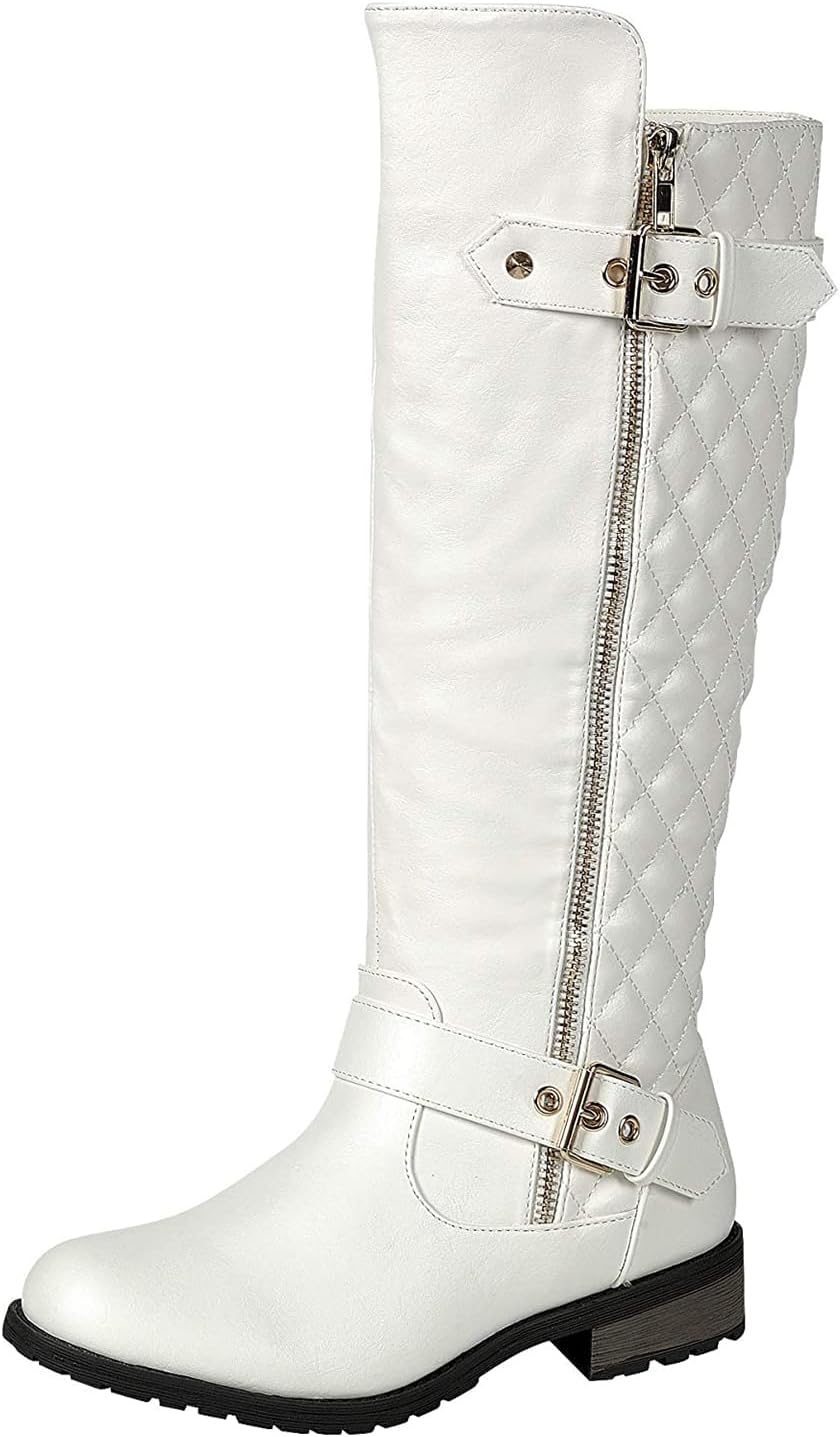 Mango 27 Womens Knee High Buckle Riding Boots
