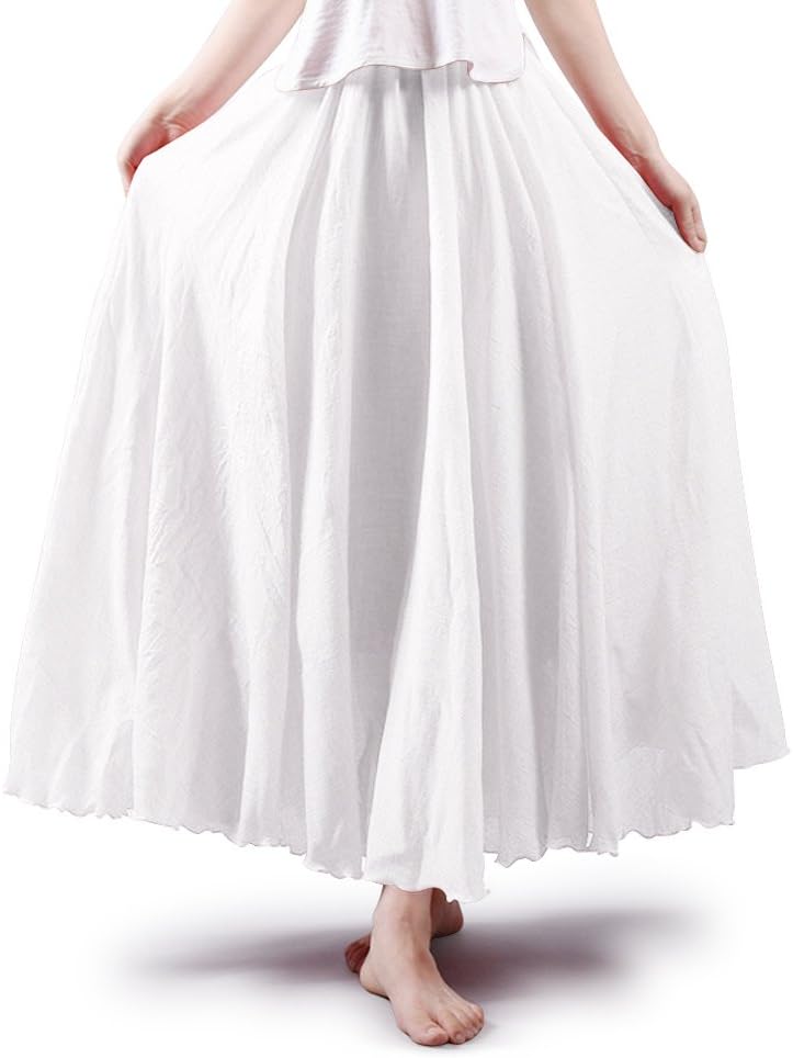 OCHENTA Boho Cotton Maxi Skirts Flowy Long A Line Skirt for Women S-L&Girls