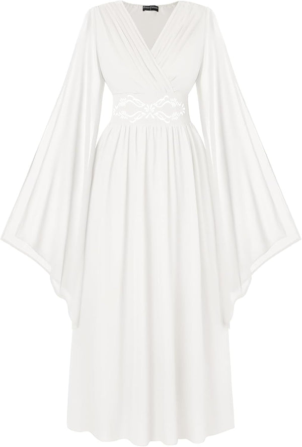 Scarlet Darkness Women's Renaissance Costume V Neck Medieval Fairy Dresses