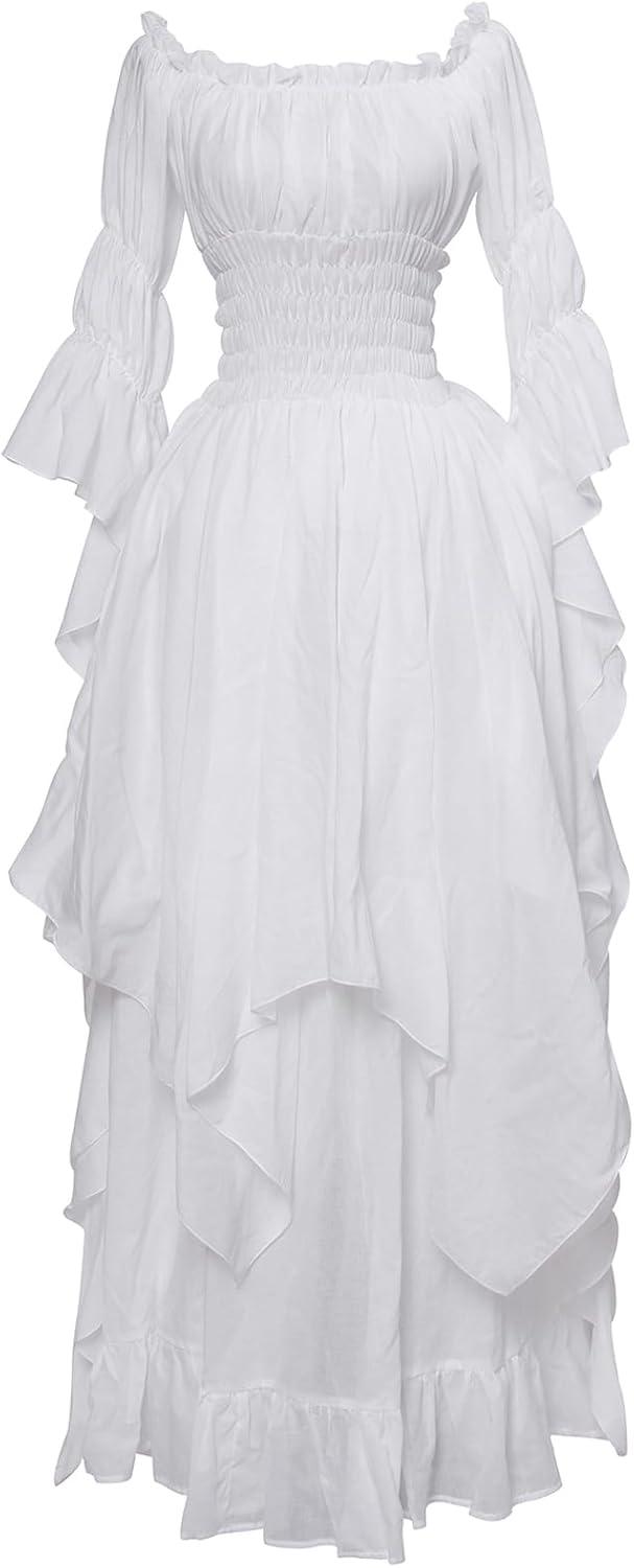 Renaissance Dress Women Victorian Dresses White Fairy Witch Wedding Dress