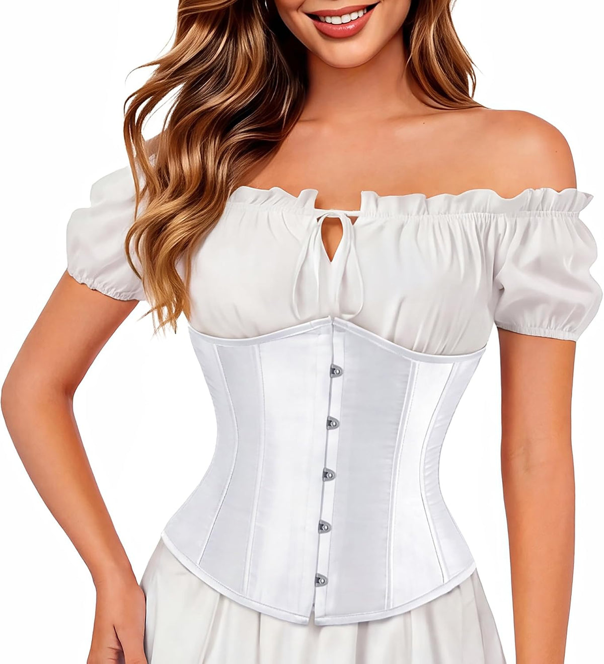 Kranchungel Underbust Corset Top for Women Renaissance Pirate Costume