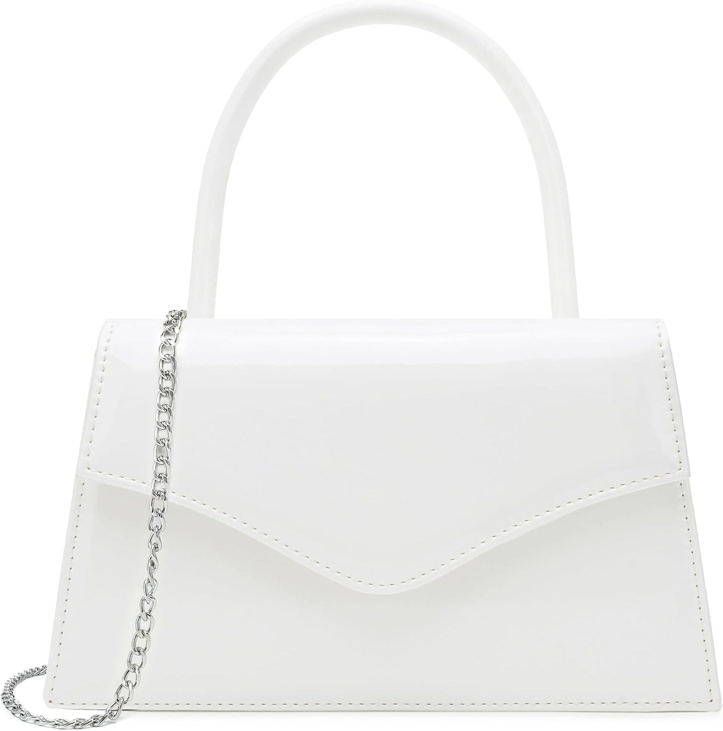 Patent Leather Top-Handle Evening Clutch