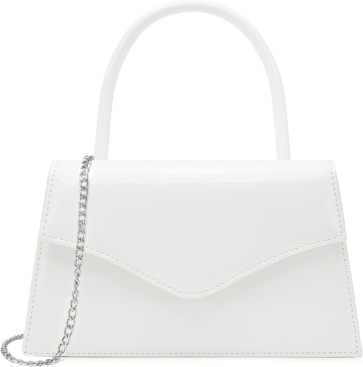 Patent Leather Top-Handle Evening Clutch