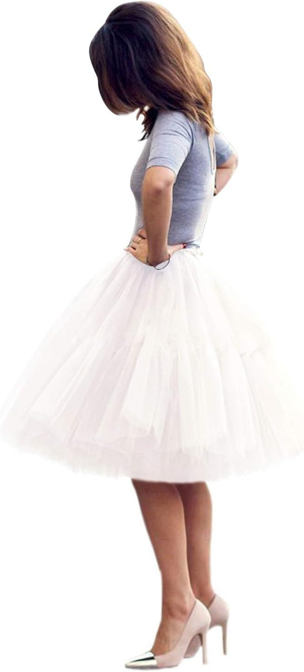 BABYONLINE D.R.E.S.S. Women Tutu Skirt Knee Tulle Skirt Petticoat Skirts Crinoline Rockabilly Tutu Skirts Slip