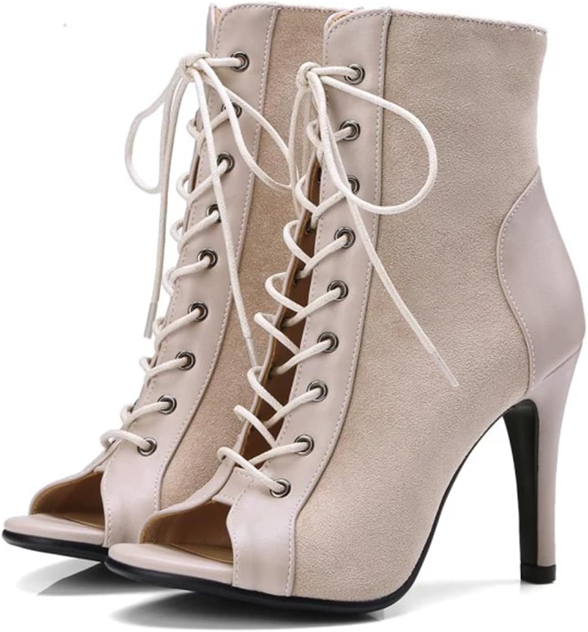 UTIKLIOU Women's Mesh Sandals Peep Toe High Top Sandals Lace Up Summer Boots Buckle Strap Party Sexy Pump Shoes Open toe