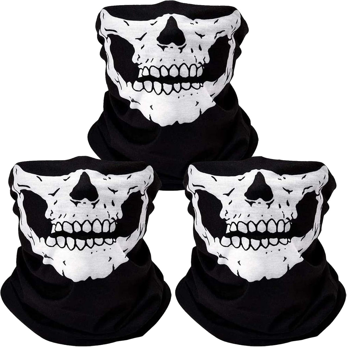 ZKSM 3Pcs Breathable Face Masks Skull Mask Seamless Balaclava Mask Headwear Scarf