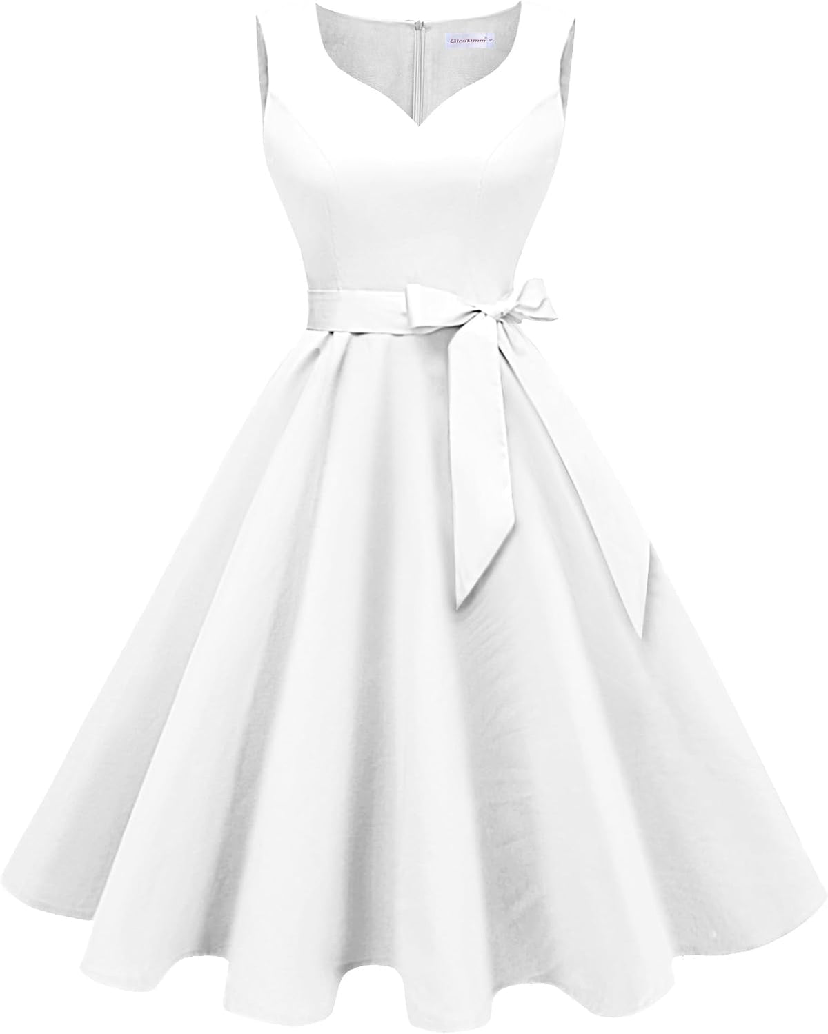Girstunm 1950s Sleeveless Tea Party Swing Pockets Dress