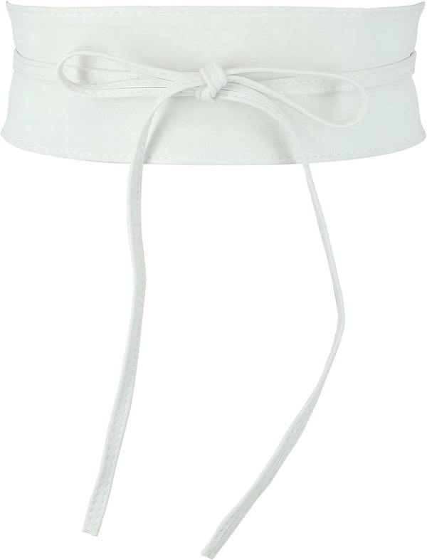 Woman Leatherette Waisband Obi Belt, Mica