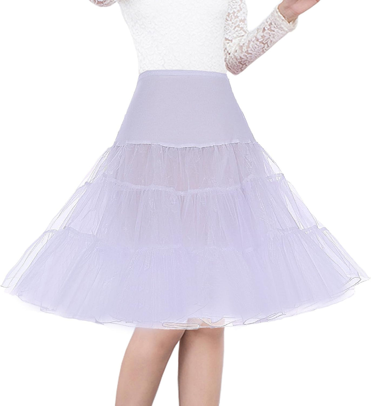 Women's 50s Vintage Petticoat 26" Crinoline Rockabilly Tutu Skirt Slip S-3XL