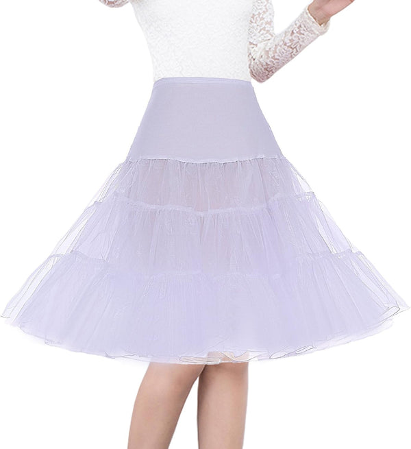 Women's 50s Vintage Petticoat 26" Crinoline Rockabilly Tutu Skirt Slip S-3XL