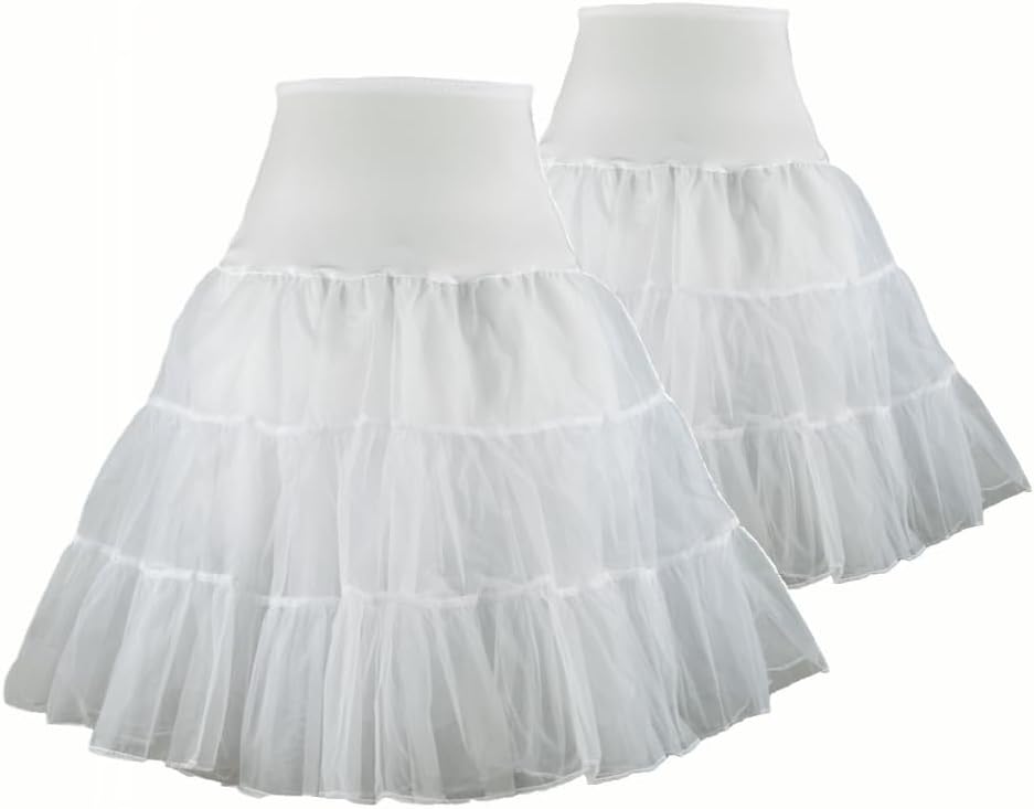 Women's 50s Vintage Petticoat 26" Crinoline Rockabilly Tutu Skirt Slip S-L…