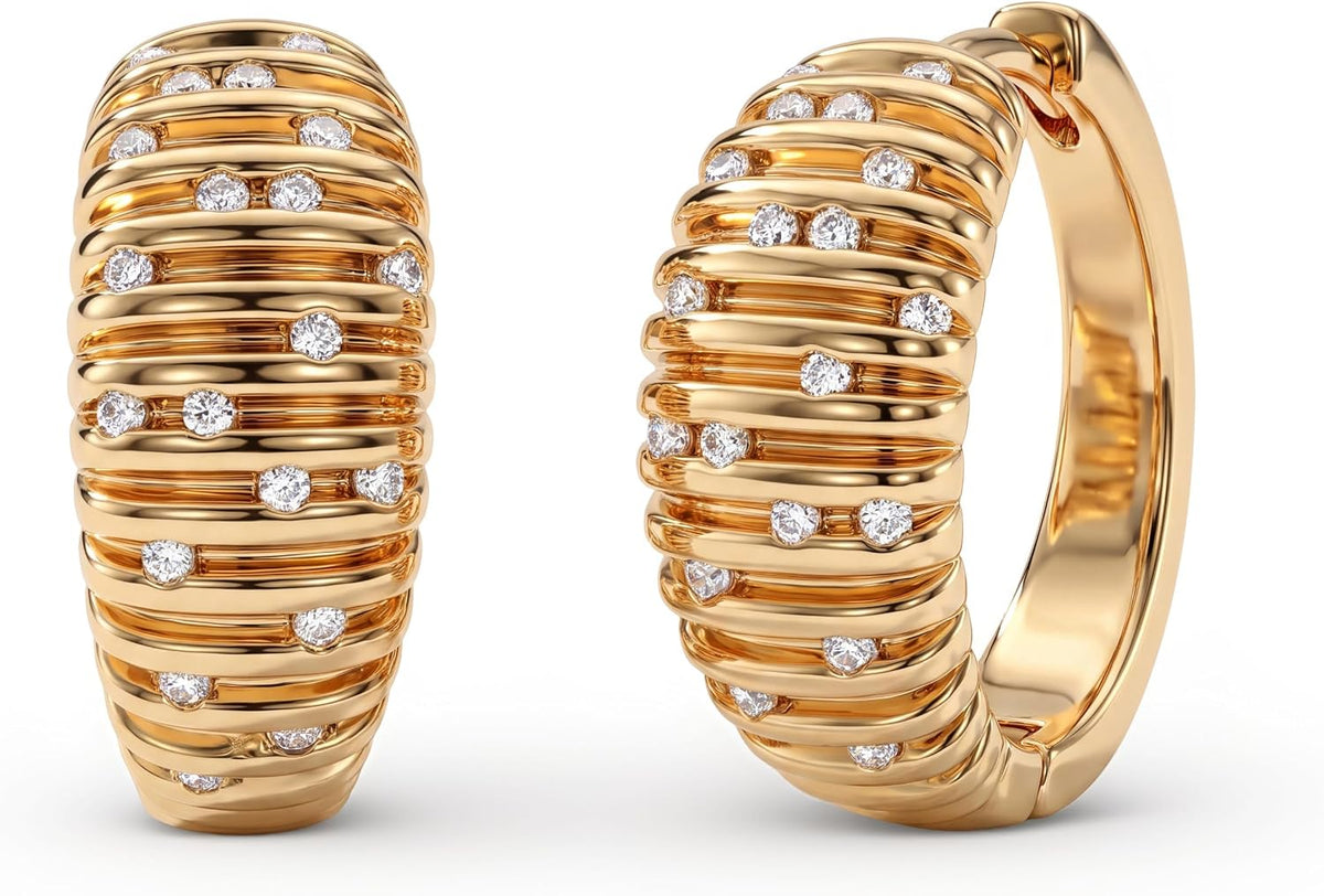 Cubic Zirconia Huggie Earrings 14k Gold Plated Tiny Earrings Small Huggie Hoop Earrings Simple Lightweight Hoops Gift for Women