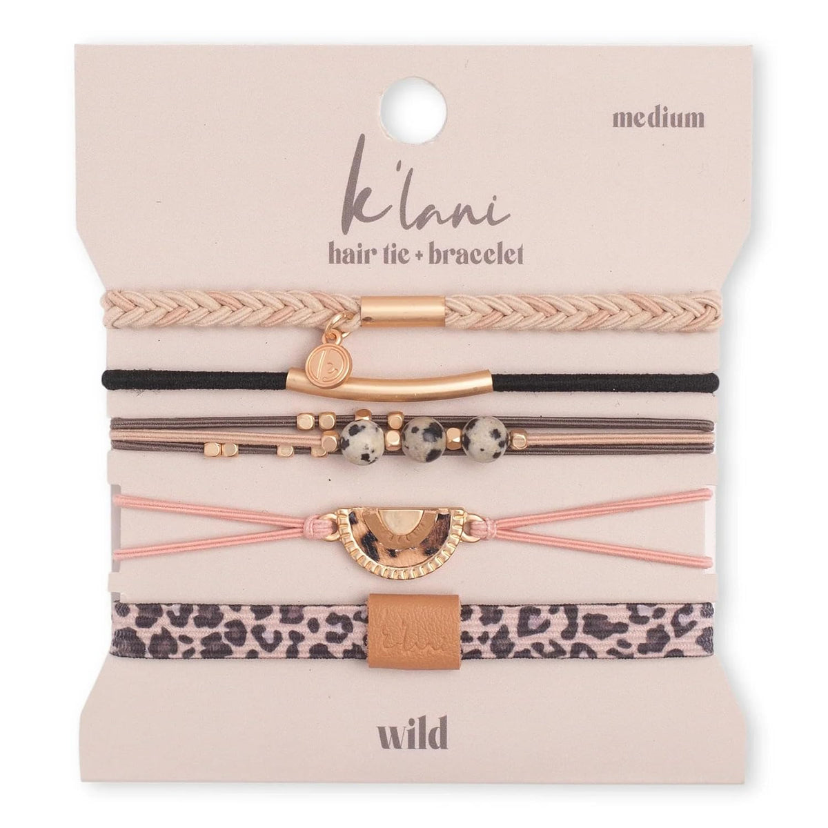 K'lani Inspire Hair Tie Bracelets - Elastic Ponytail Holder - Medium