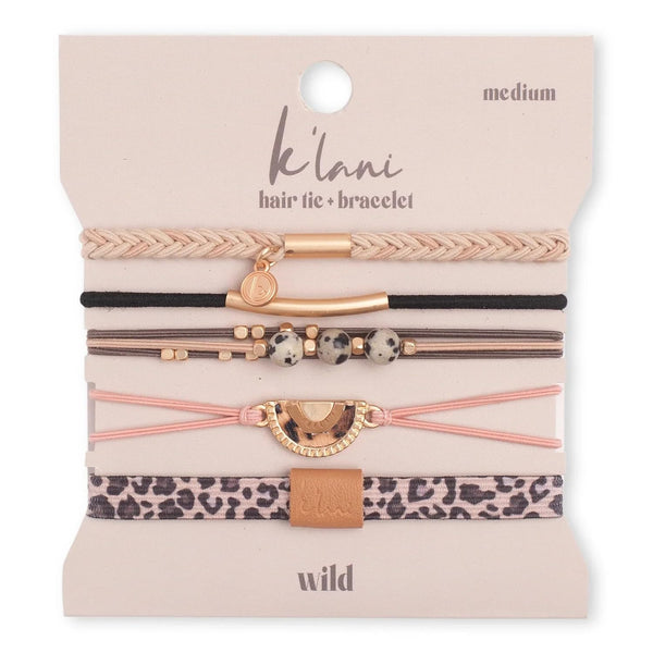 K'lani Inspire Hair Tie Bracelets - Elastic Ponytail Holder - Medium