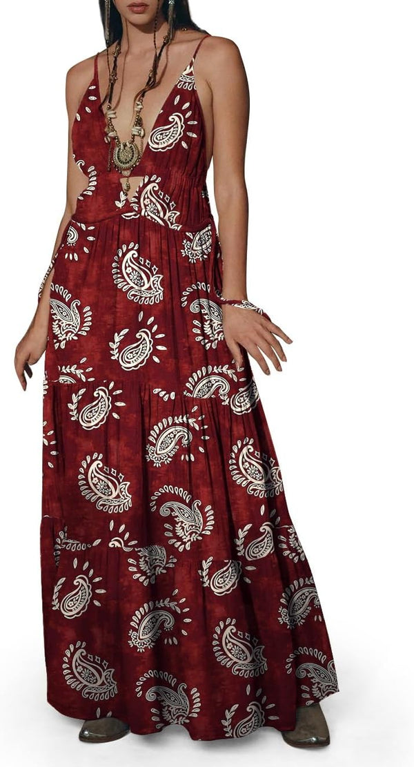 Womens Summer Sun Dresses Mystical Gothic Maxi Dress Casual Floral Witch Dress Date Dress Halloween Outfits