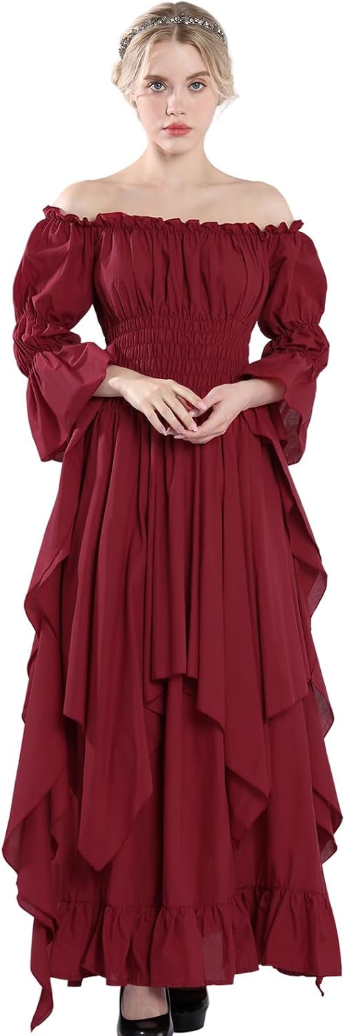 Renaissance Dress Women Victorian Dresses White Fairy Witch Wedding Dress