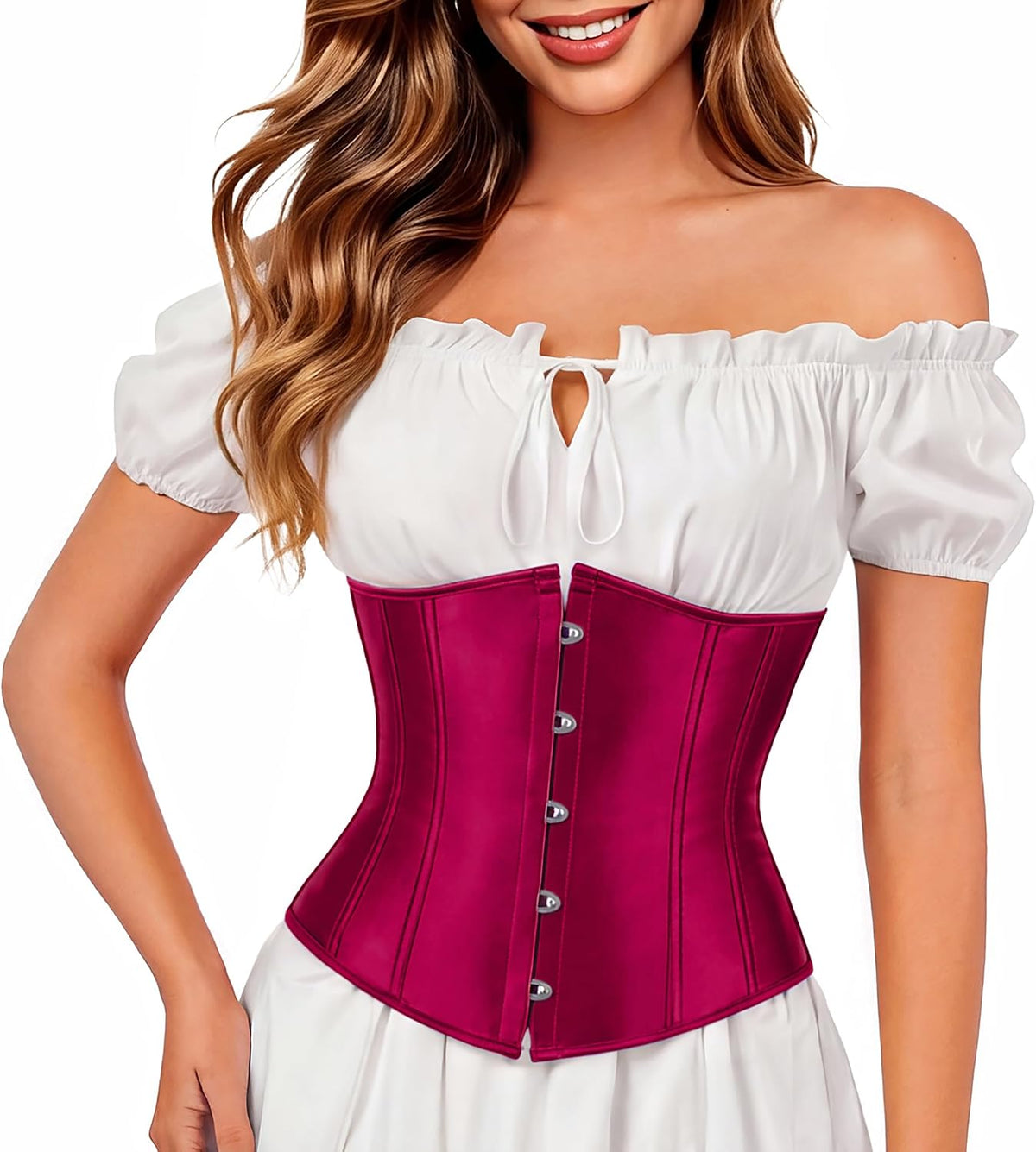 Kranchungel Underbust Corset Top for Women Renaissance Pirate Costume