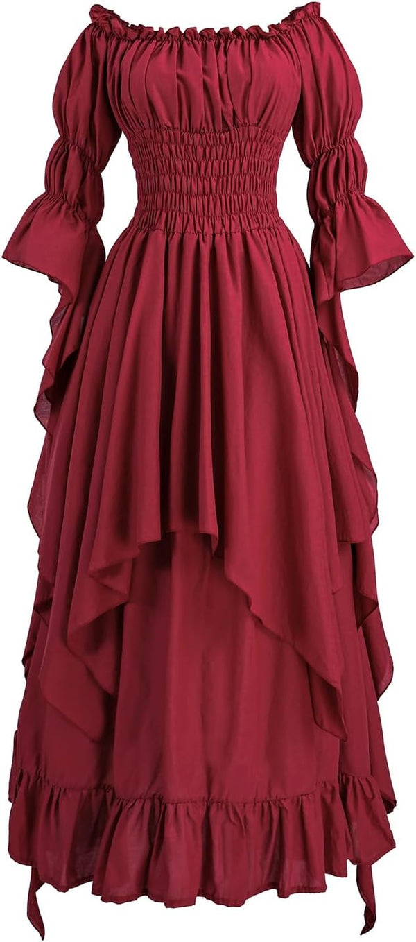 Renaissance Dress Women Medieval Costume Victorian Dresses Peasant Gothic Fairy Witch Wedding Under Dress