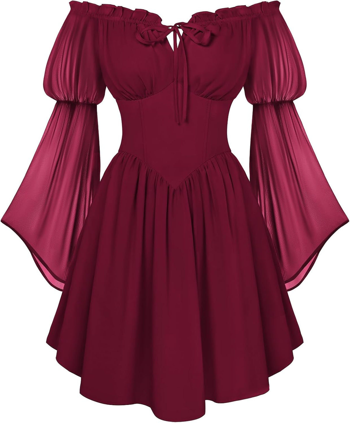 Scarlet Darkness Women's Renaissance Faire Fairy Witchy Dress with Pockets