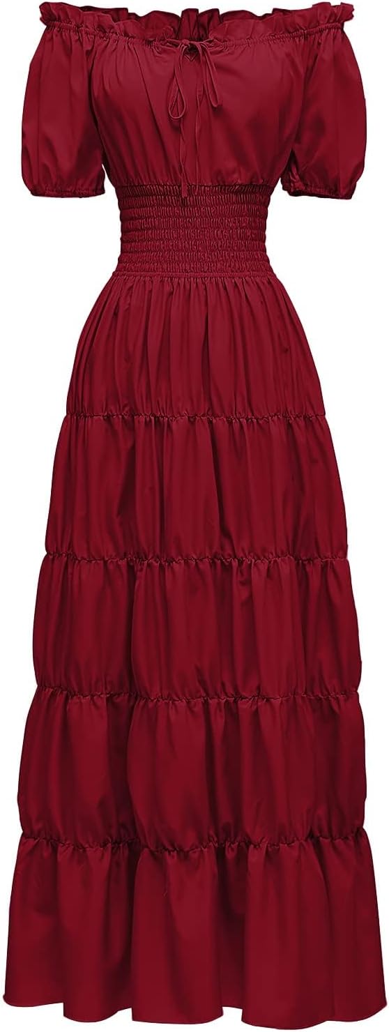 Abaowedding Renaissance Women Medieval Chemise Dress Pirate Peasant Top Irish Under Dress