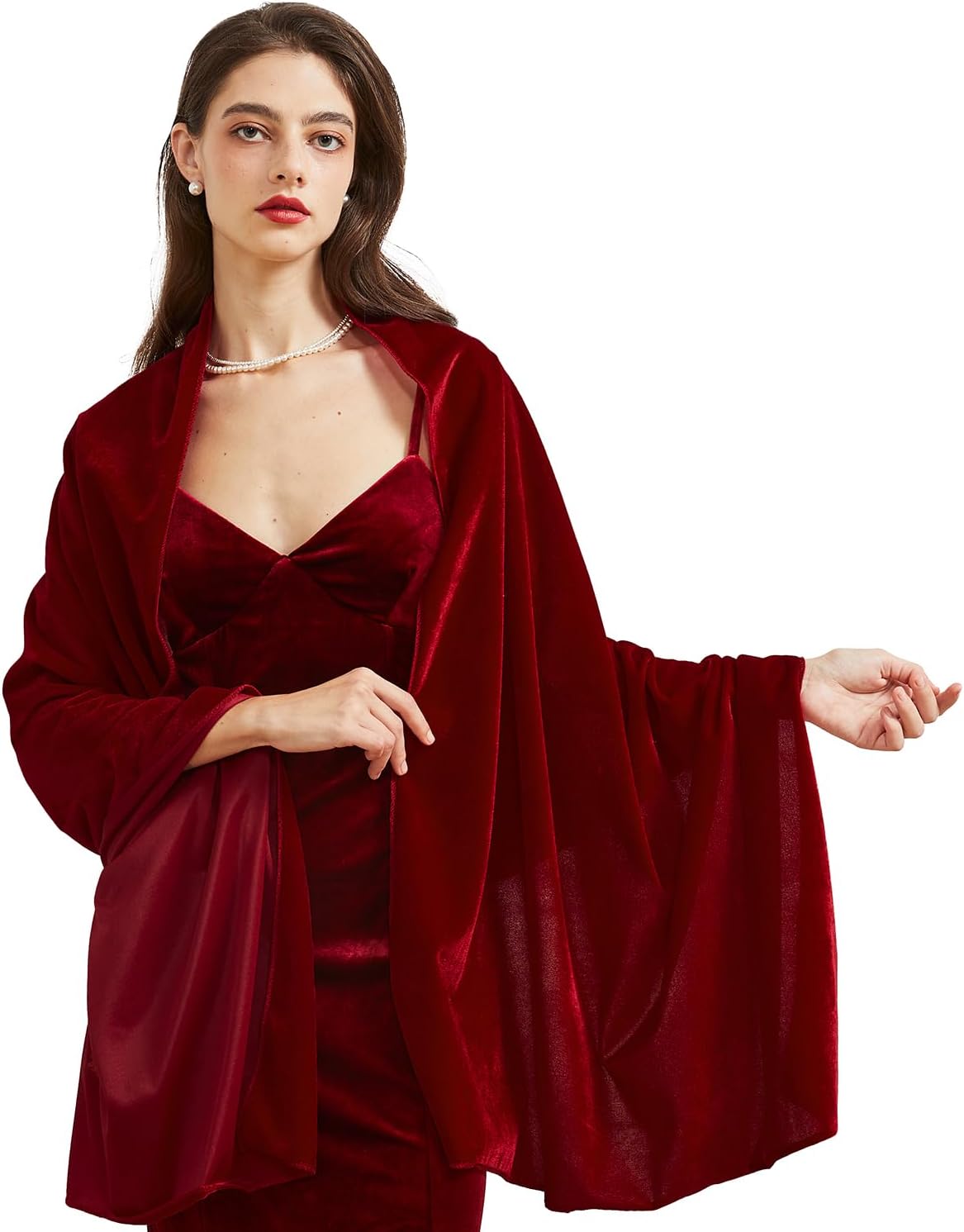 Huralona Women Velvet Shawl and Wrap Wedding Bridal Scarf for Evening Dress