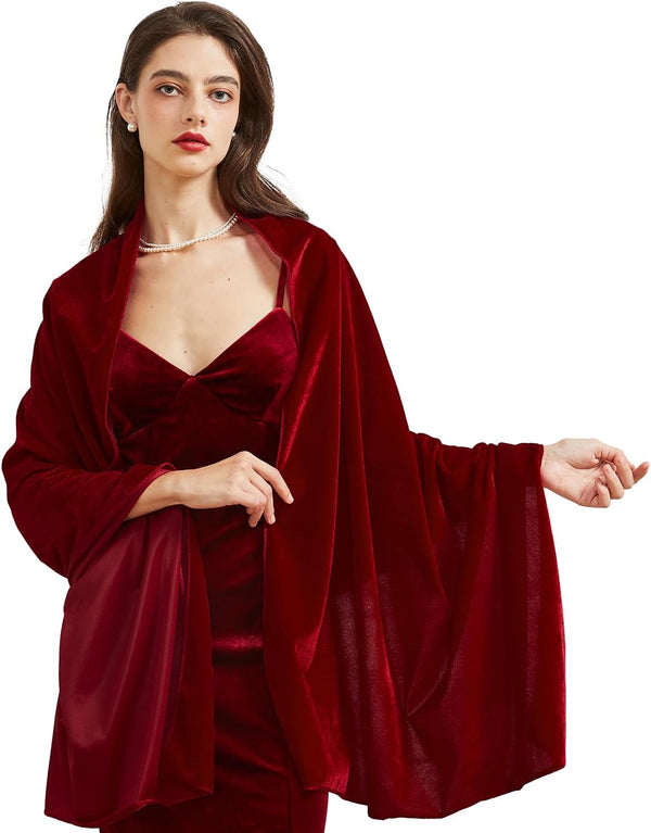 Huralona Women Velvet Shawl and Wrap Wedding Bridal Scarf for Evening Dress
