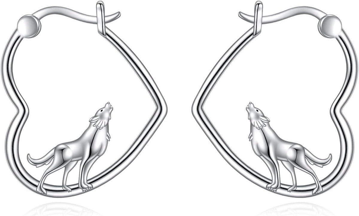 YFN Animal Earrings Sterling Silver Animal Heart Hoop Dangle Earrings Cute Jewelry Gifts for Women