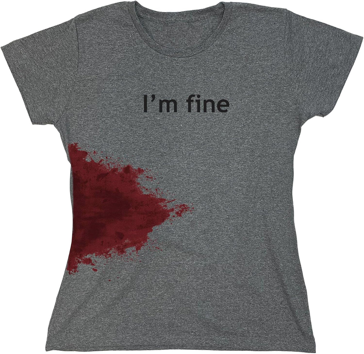 I'm Fine Shirt Bloody Halloween Costume Funny Horror Graphic Novelty Tshirt
