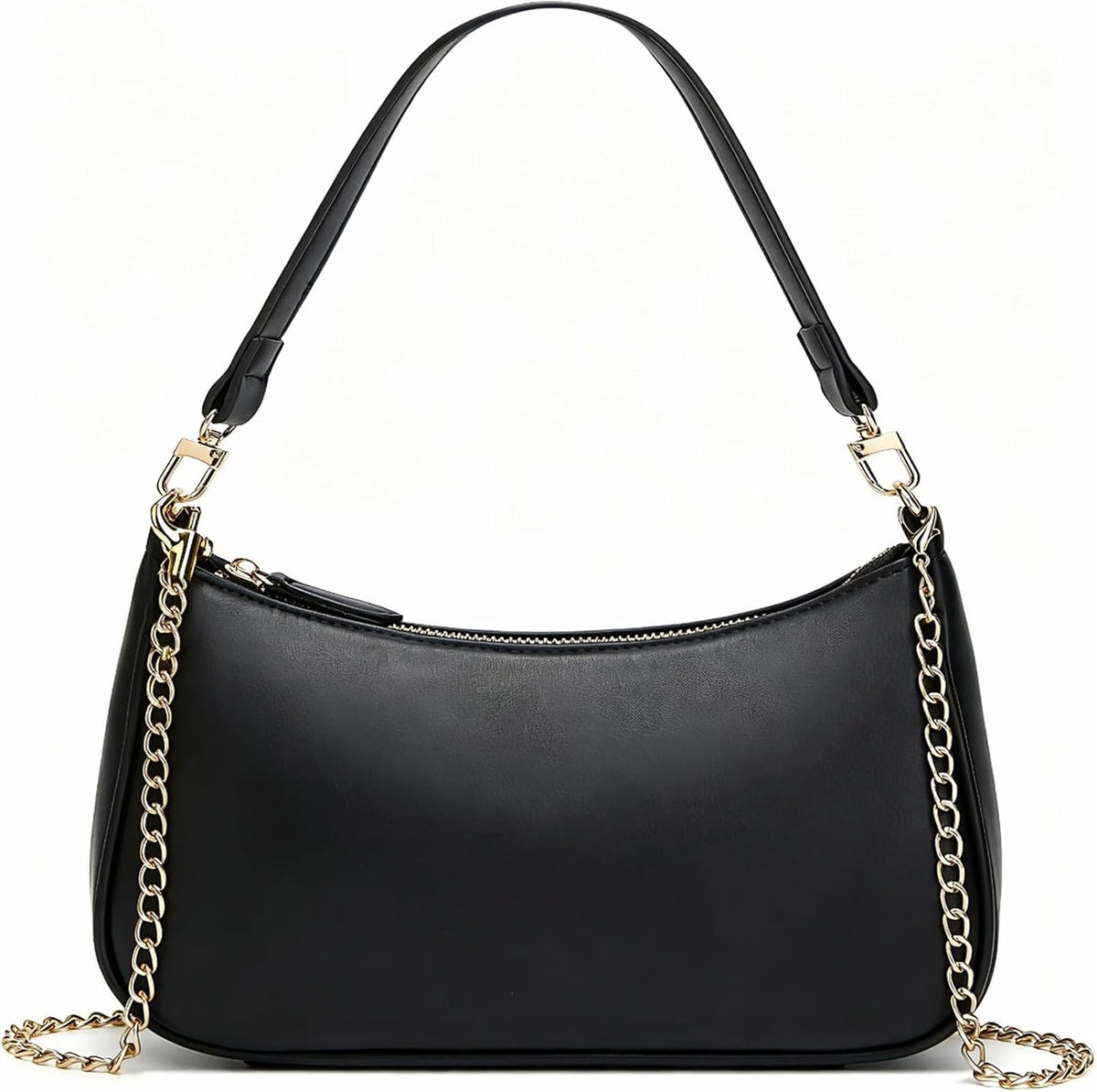 Black Cute Hobo Cherry Shoulder Bag — Retro Clutch with Removable Straps