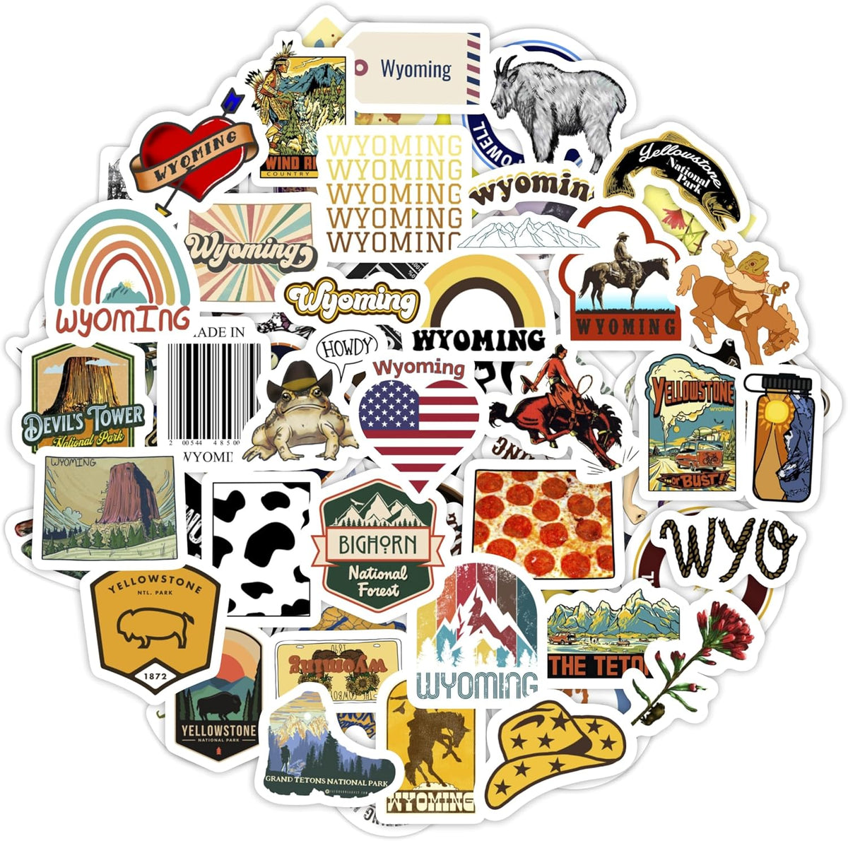 100Pcs Classic Rock Stickers — Rockabilly Guitar & Music Emblems