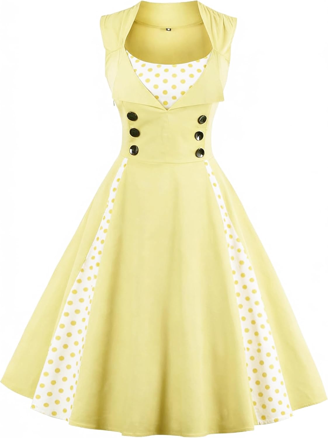 Vintage 1950s Retro Rockabilly Swing Polka Dot Cocktail Dress with Belt