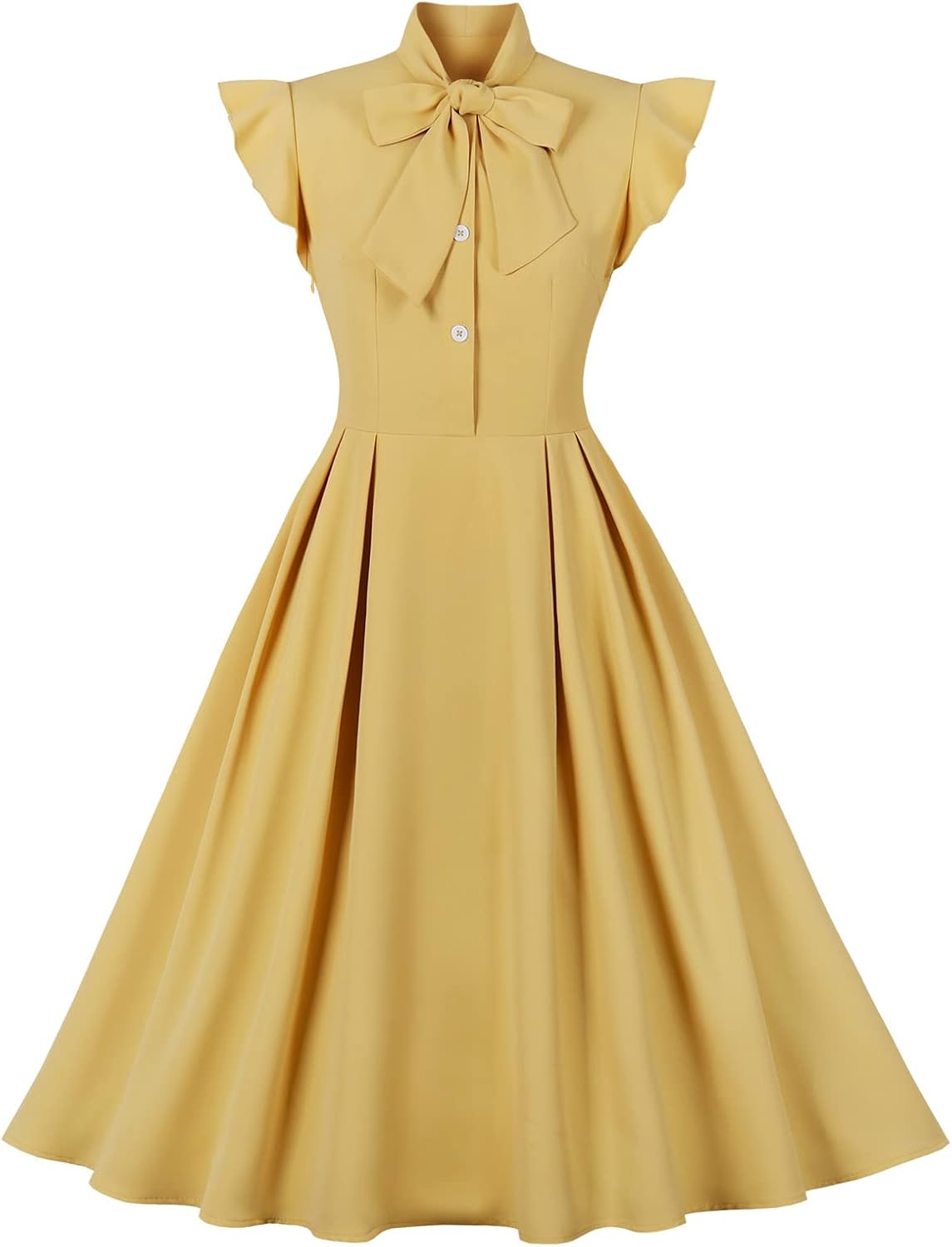 1950s Dresses for Women Vintage Rockabilly Retro Short Sleeve Tie Midi Dress Cocktail Party Evening Prom Gown