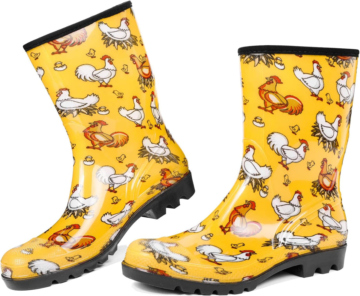 Women's Wide Calf Waterproof Rain Boots – Seamless Pvc Boots