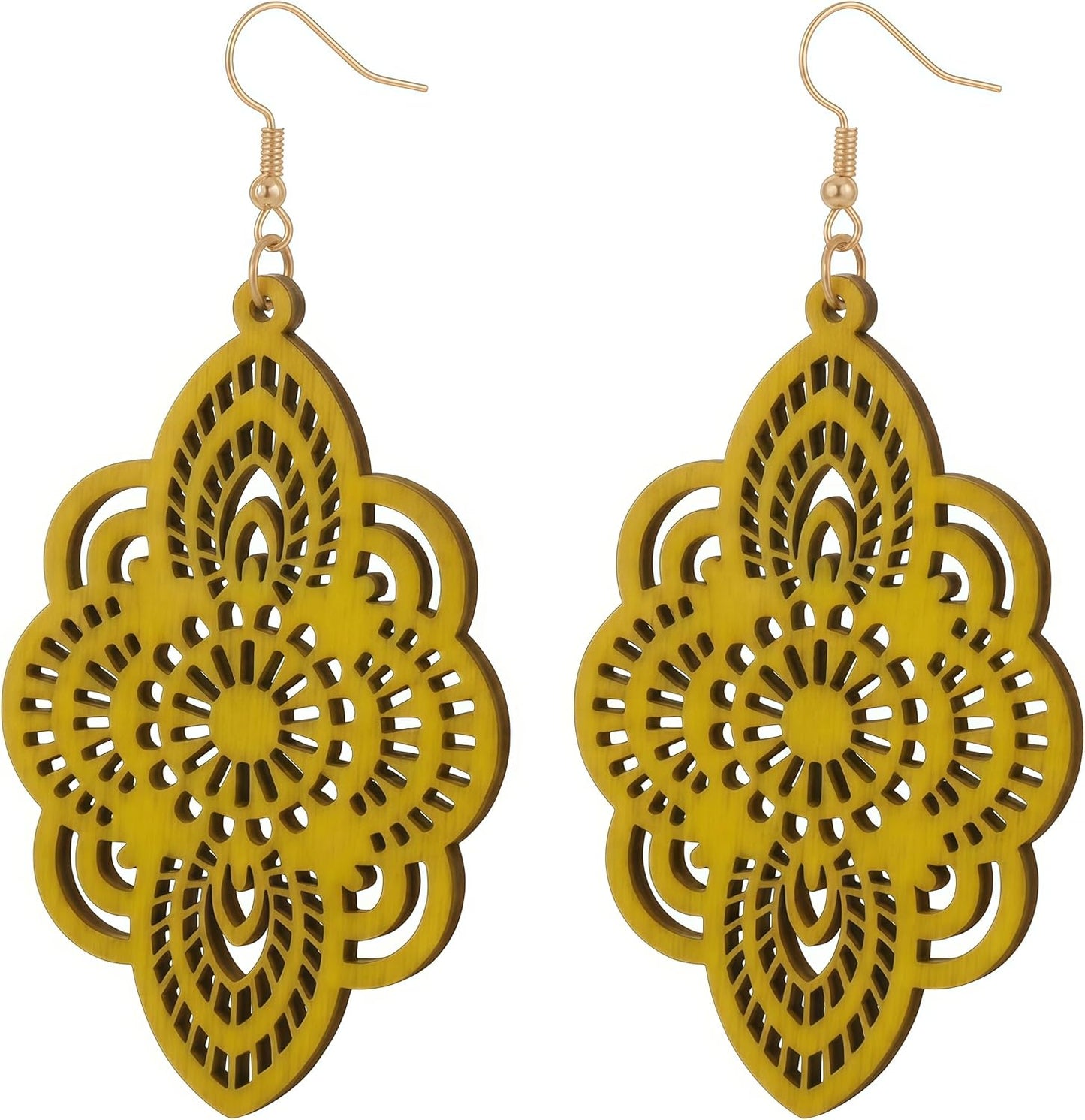 Black Filigree Hollow Lace Drop Earrings