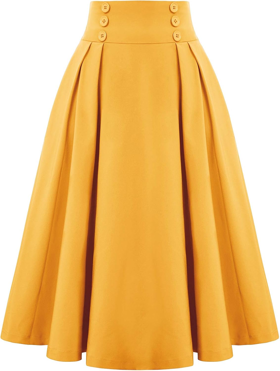 Belle Poque Women's Midi Pleated A-Line Skirts Pockets