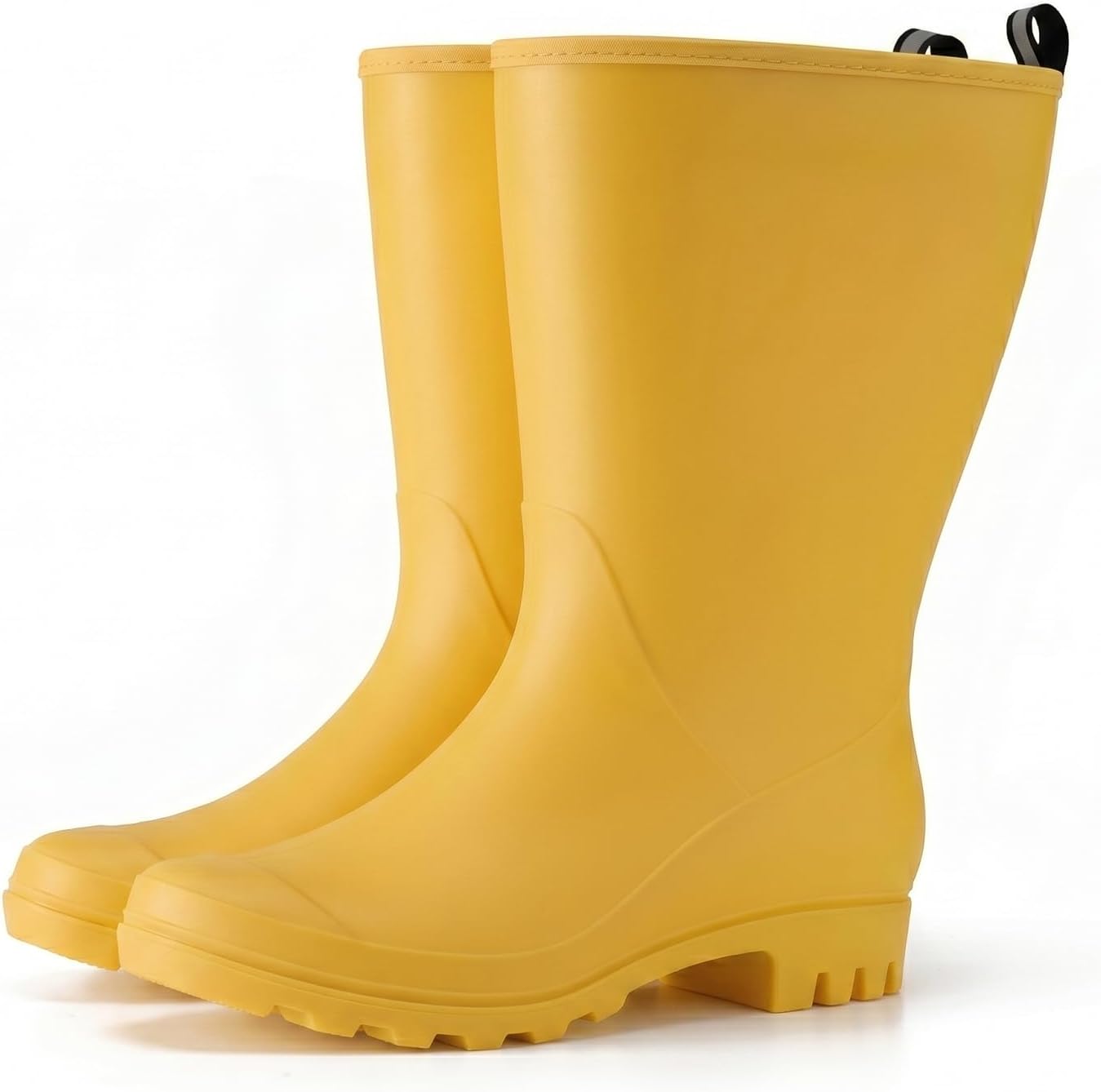 Hisea Women Rubber Boots Wide Calf Rain Boots Matte Surface Waterproof