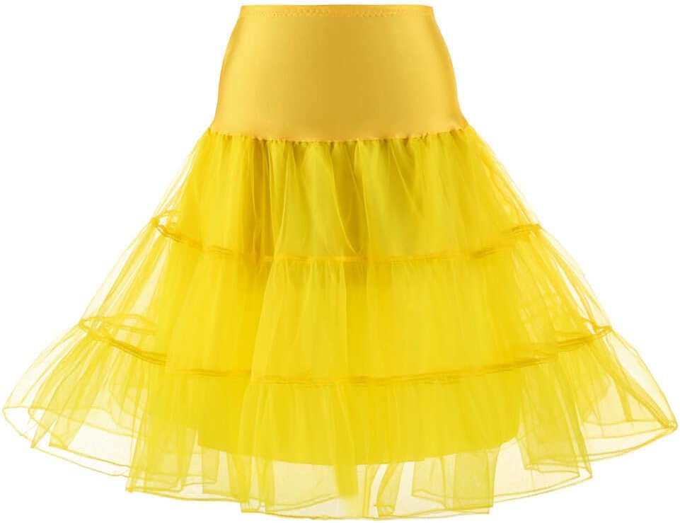 WOWBRIDAL Women's Vintage 50s Rockabilly Petticoat 25.59" Length Tutu Underskirt