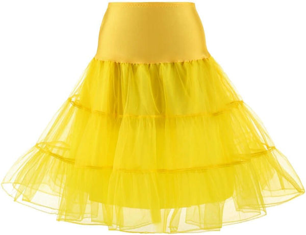 WOWBRIDAL Women's Vintage 50s Rockabilly Petticoat 25.59" Length Tutu Underskirt