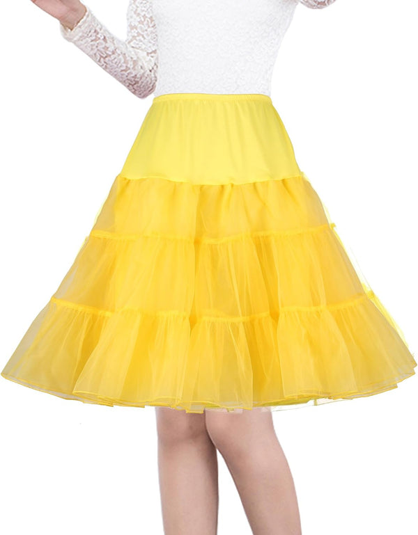 Women's 50s Vintage Petticoat 26" Crinoline Rockabilly Tutu Skirt Slip S-3XL