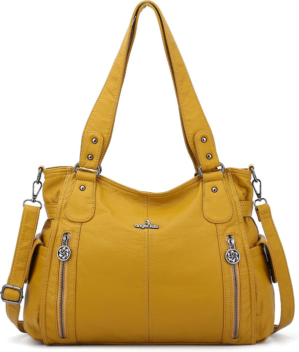 Top-Handle PU Hobo Tote — Roomy Casual Shoulder Satchel