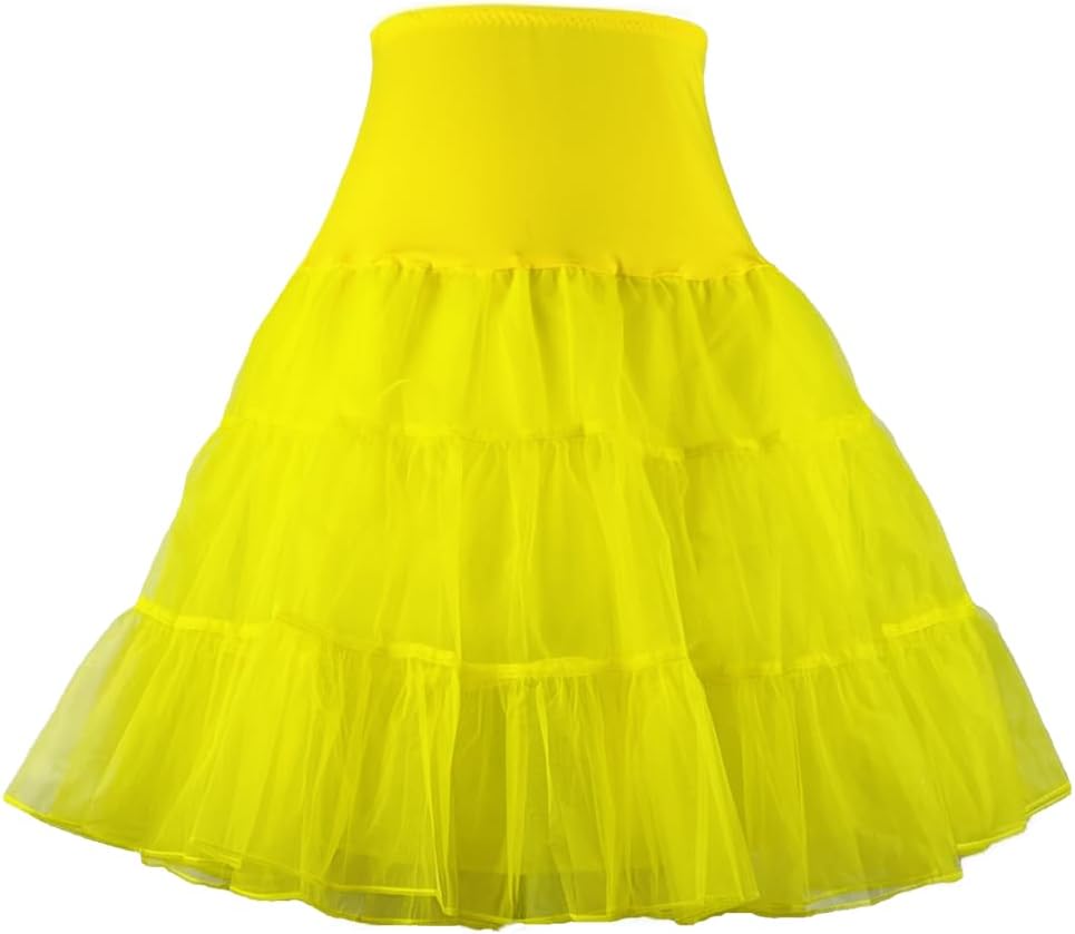 Women's 50s Vintage Petticoat 26" Crinoline Rockabilly Tutu Skirt Slip S-L…