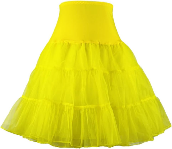 Women's 50s Vintage Petticoat 26" Crinoline Rockabilly Tutu Skirt Slip S-L…