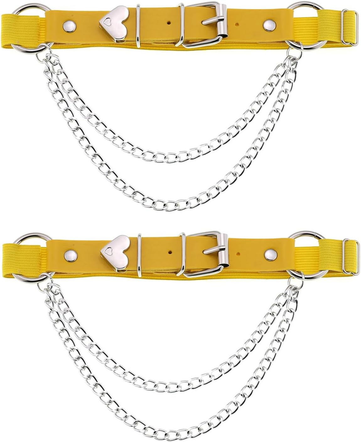 Adjustable Leg Garter with Chains, Elastic Punk Thigh Garters for Women, 1 Pair