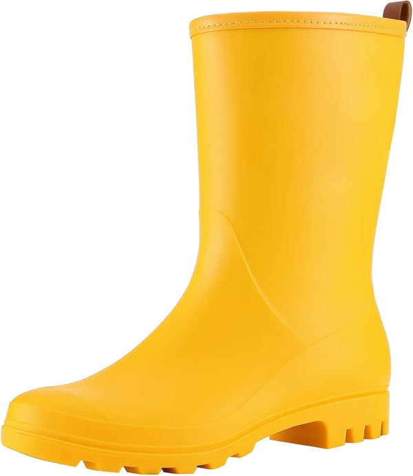 Women's Mid Calf Waterproof Rain Boots
